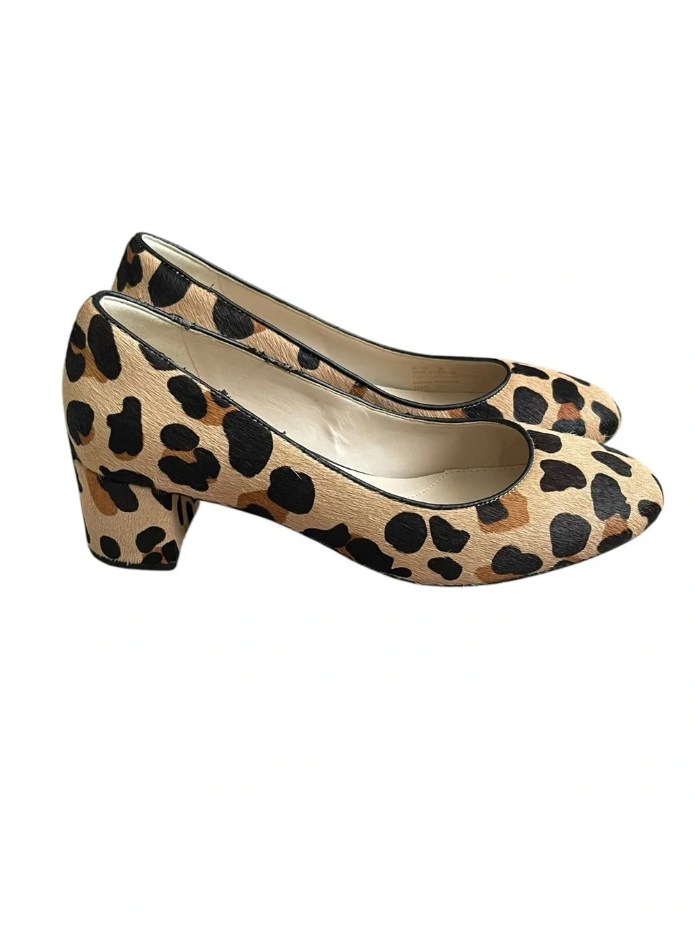 Cole Haan Lesli Calf Hair Pumps Women’s Size 7 Animal Print Block Heel